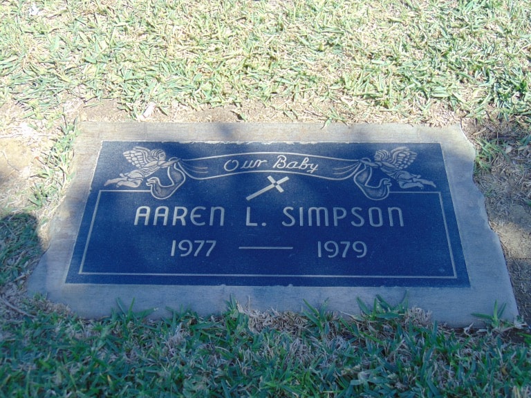 Aaren Simpson is buried in Holy Cross Cemetery