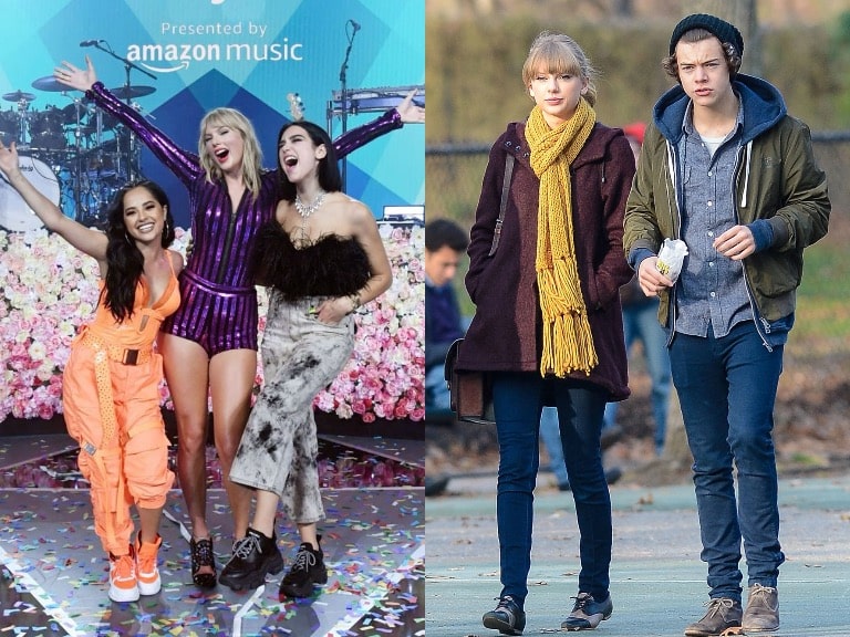 Becky G with Taylor Swift and Dua Lipa; Taylor Swift and Harry Styles